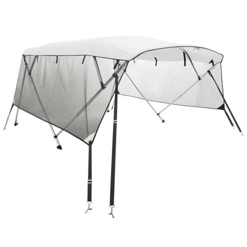 vidaXL 4 Bow Bimini Top mit Mesh-Seitenteilen, Bootsverdeck mit Aluminiumrahmen, Sonnenverdeck Boot Sonnensegel, Weiß 600D Polyester vidaXL 4 Bow Bimini Top mit Mesh-Seitenteilen, Bootsverdeck mit Aluminiumrahmen, Sonnenverdeck Boot Sonnensegel, Weiß 600D Polyester von vidaXL