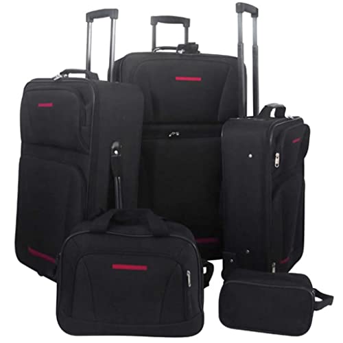 vidaXL Trolley Kofferset 5-tlg. Stoff Schwarz Koffer Reisekoffer Reisetasche vidaXL Trolley Kofferset 5-tlg. Stoff Schwarz Koffer Reisekoffer Reisetasche von vidaXL