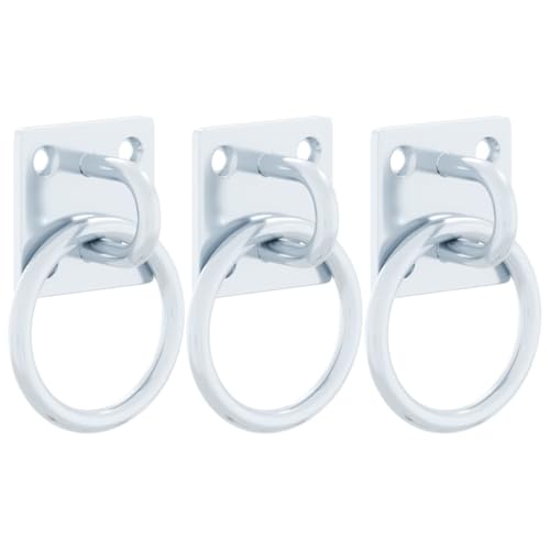 vidaXL Anbinderinge 3 STK., Anbindering mit Platte Schraubenlöcher, Ring für Anbindung Pferde, Barrenring Augplatte Ösenplatte, Silbern Stahl vidaXL Anbinderinge 3 STK., Anbindering mit Platte Schraubenlöcher, Ring für Anbindung Pferde, Barrenring Augplatte Ösenplatte, Silbern Stahl von vidaXL
