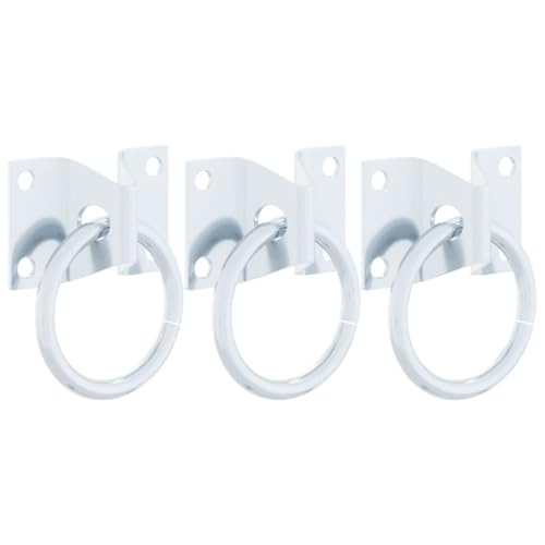vidaXL Anbinderinge 3 STK., Anbindering mit Platte Schraubenlöcher, Ring für Anbindung Pferde, Barrenring Augplatte Ösenplatte, Silbern Stahl vidaXL Anbinderinge 3 STK., Anbindering mit Platte Schraubenlöcher, Ring für Anbindung Pferde, Barrenring Augplatte Ösenplatte, Silbern Stahl von vidaXL