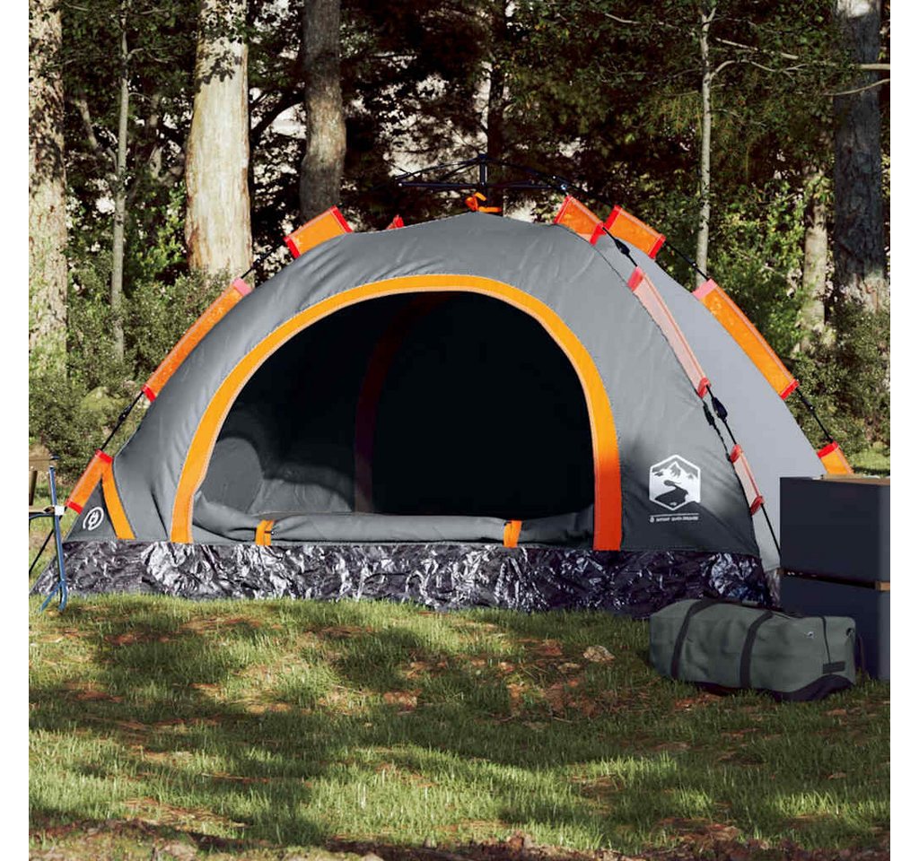 vidaXL Angelzelt, Campingzelt 2 Personen Grau und Orange Quick Release von vidaXL