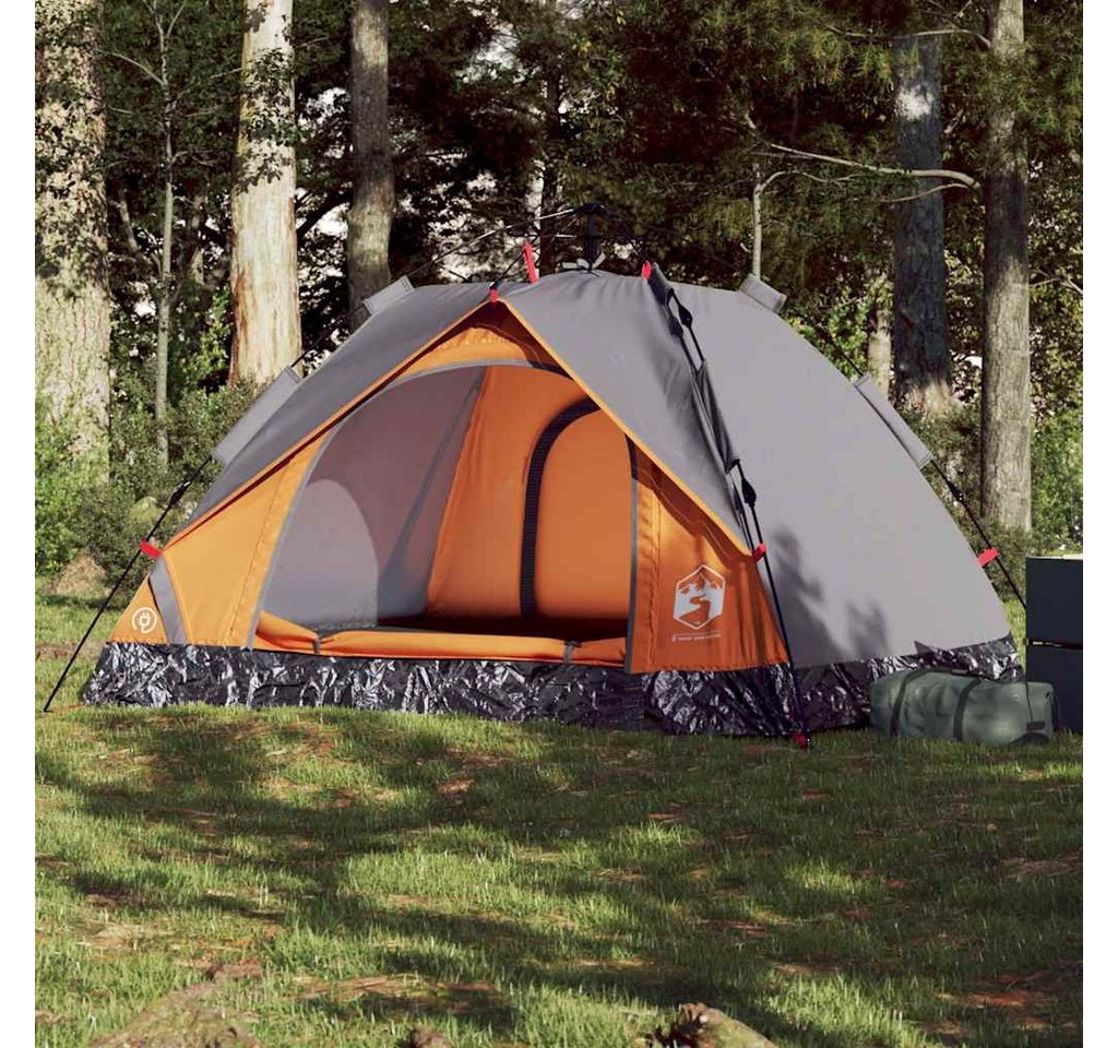 vidaXL Angelzelt, Kuppel-Campingzelt 3 Personen Grau und Orange Quick Release vidaXL Angelzelt, Kuppel-Campingzelt 3 Personen Grau und Orange Quick Release von vidaXL