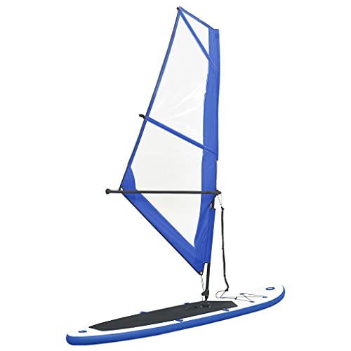 vidaXL Aufblasbares Stand-Up-Paddleboard Set mit Segel Blau und Weiß von vidaXL