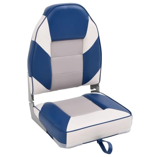 vidaXL Bootssitz, Bootsstuhl mit Hoher Rückenlehne, Klappbar Steuerstuhl mit Befestigungsgurt, Steuersitz Klappsitz Boot, Weiß Blau vidaXL Bootssitz, Bootsstuhl mit Hoher Rückenlehne, Klappbar Steuerstuhl mit Befestigungsgurt, Steuersitz Klappsitz Boot, Weiß Blau von vidaXL