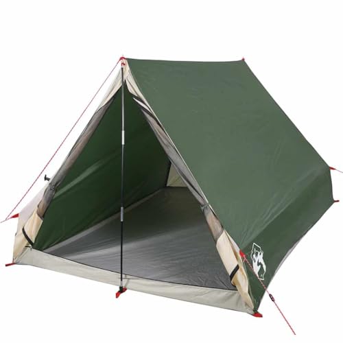 vidaXL Camping Keilzelt 2 Personen, Campingzelt mit Steckverbindungssystem, Trekkingzelt mit Glasfaserstangen, Zelt A-Rahmen, Grün 185T Polyester vidaXL Camping Keilzelt 2 Personen, Campingzelt mit Steckverbindungssystem, Trekkingzelt mit Glasfaserstangen, Zelt A-Rahmen, Grün 185T Polyester von vidaXL