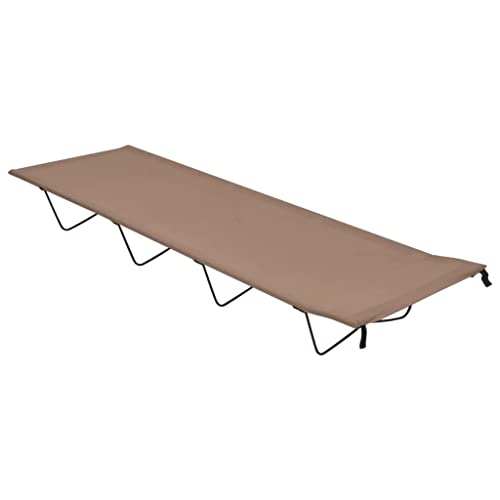 vidaXL Campingbett Feldbett Campingliege Feldliege Klappbett Liege Gästebett Sonnenliege Gartenliege Strandliege 180x60x19cm Oxford-Gewebe Stahl Taupe von vidaXL