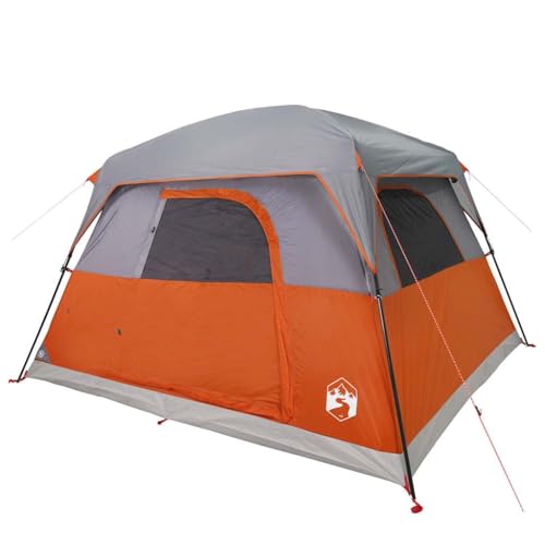 vidaXL Campingzelt 4 Personen, Kabinenzelt mit Netzwände E-Anschluss, Wurfzelt mit abnehmbarem Überzelt, Familienzelt, Orange 185T Polyester vidaXL Campingzelt 4 Personen, Kabinenzelt mit Netzwände E-Anschluss, Wurfzelt mit abnehmbarem Überzelt, Familienzelt, Orange 185T Polyester von vidaXL