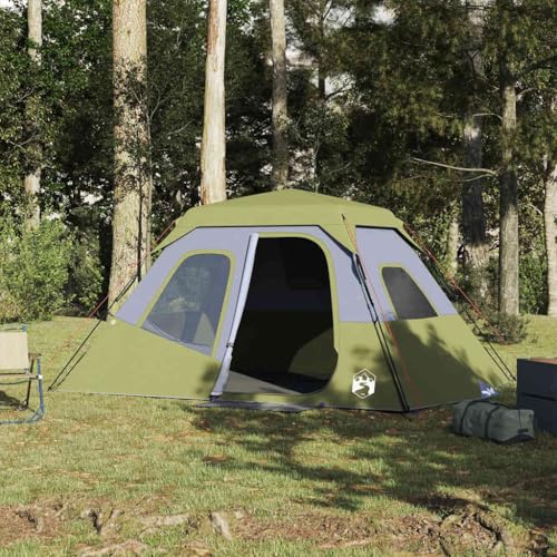 vidaXL Familienzelt, Campingzelt 6 Personen, Gruppenzelt Quick Release Wasserdicht, Outdoor Zelt mit Abnehmbarem Überzelt Insektenschutz, Grün vidaXL Familienzelt, Campingzelt 6 Personen, Gruppenzelt Quick Release Wasserdicht, Outdoor Zelt mit Abnehmbarem Überzelt Insektenschutz, Grün von vidaXL