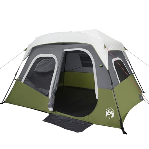 vidaXL Familienzelt, Campingzelt mit LED, Gruppenzelt für 6 Personen Quick Release, Outdoor Zelt mit Abnehmbarem Überzelt, Hellgrün vidaXL Familienzelt, Campingzelt mit LED, Gruppenzelt für 6 Personen Quick Release, Outdoor Zelt mit Abnehmbarem Überzelt, Hellgrün von vidaXL