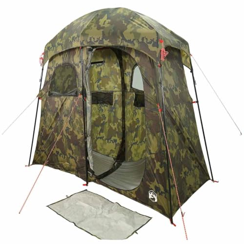 vidaXL Duschzelt, Umkleidezelt 2 Personen Wasserdicht, WC Toilettenzelt mit Abnehmbarem Überzelt, Lagerzelt Beistellzelt Tragbar Camping, Tarnmuster vidaXL Duschzelt, Umkleidezelt 2 Personen Wasserdicht, WC Toilettenzelt mit Abnehmbarem Überzelt, Lagerzelt Beistellzelt Tragbar Camping, Tarnmuster von vidaXL