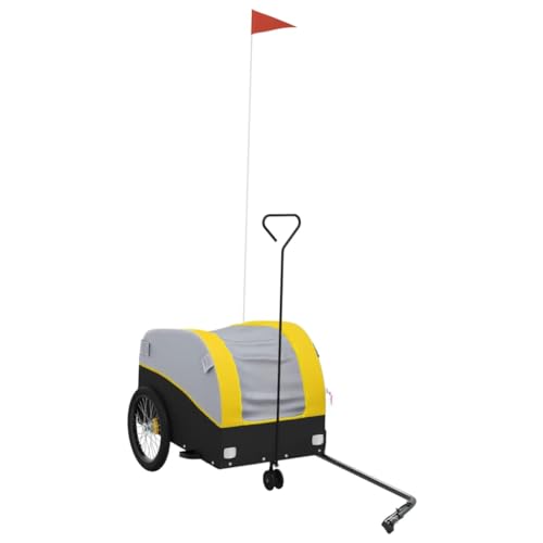 vidaXL Fahrradanhänger, Anhänger für Fahrrad, Lastenanhänger mit Deichsel Sicherheitsflagge, Transportanhänger, Schwarz Gelb 30kg Eisen vidaXL Fahrradanhänger, Anhänger für Fahrrad, Lastenanhänger mit Deichsel Sicherheitsflagge, Transportanhänger, Schwarz Gelb 30kg Eisen von vidaXL