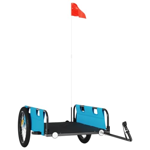 vidaXL Fahrradanhänger, Anhänger für Fahrrad, Lastenanhänger mit Reflektoren Flagge, Transportanhänger Radanhänger, Blau Oxford-Gewebe Eisen vidaXL Fahrradanhänger, Anhänger für Fahrrad, Lastenanhänger mit Reflektoren Flagge, Transportanhänger Radanhänger, Blau Oxford-Gewebe Eisen von vidaXL