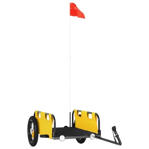 vidaXL Fahrradanhänger, Anhänger für Fahrrad, Lastenanhänger mit Reflektoren Flagge, Transportanhänger Radanhänger, Gelb Oxford-Gewebe Eisen vidaXL Fahrradanhänger, Anhänger für Fahrrad, Lastenanhänger mit Reflektoren Flagge, Transportanhänger Radanhänger, Gelb Oxford-Gewebe Eisen von vidaXL