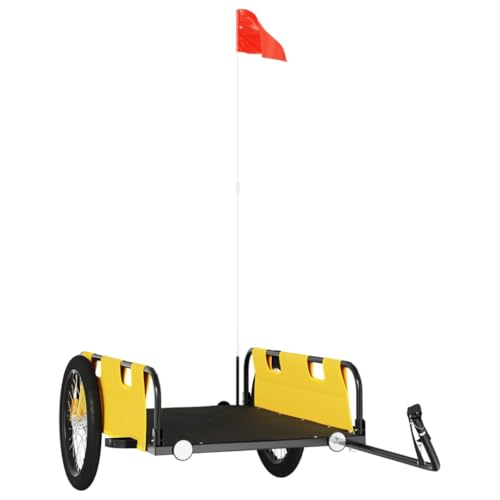 vidaXL Fahrradanhänger, Anhänger für Fahrrad, Lastenanhänger mit Reflektoren Flagge, Transportanhänger Radanhänger, Gelb Oxford-Gewebe Eisen vidaXL Fahrradanhänger, Anhänger für Fahrrad, Lastenanhänger mit Reflektoren Flagge, Transportanhänger Radanhänger, Gelb Oxford-Gewebe Eisen von vidaXL