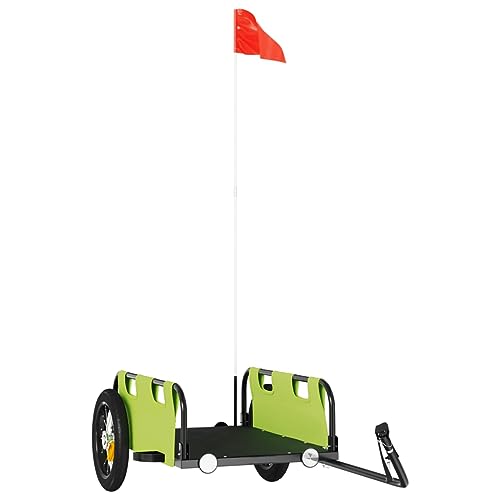 vidaXL Fahrradanhänger, Anhänger für Fahrrad, Lastenanhänger mit Reflektoren Flagge, Transportanhänger Radanhänger, Grün Oxford-Gewebe Eisen vidaXL Fahrradanhänger, Anhänger für Fahrrad, Lastenanhänger mit Reflektoren Flagge, Transportanhänger Radanhänger, Grün Oxford-Gewebe Eisen von vidaXL