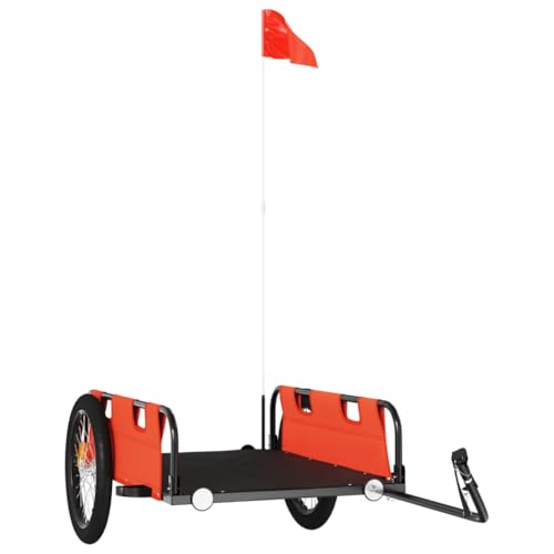 vidaXL Fahrradanhänger, Anhänger für Fahrrad, Lastenanhänger mit Reflektoren Flagge, Transportanhänger Radanhänger, Orange Oxford-Gewebe Eisen vidaXL Fahrradanhänger, Anhänger für Fahrrad, Lastenanhänger mit Reflektoren Flagge, Transportanhänger Radanhänger, Orange Oxford-Gewebe Eisen von vidaXL