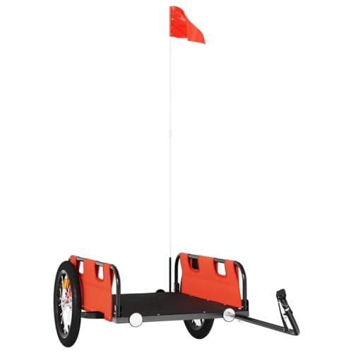 vidaXL Fahrradanhänger, Anhänger für Fahrrad, Lastenanhänger mit Reflektoren Flagge, Transportanhänger Radanhänger, Orange Oxford-Gewebe Eisen vidaXL Fahrradanhänger, Anhänger für Fahrrad, Lastenanhänger mit Reflektoren Flagge, Transportanhänger Radanhänger, Orange Oxford-Gewebe Eisen von vidaXL