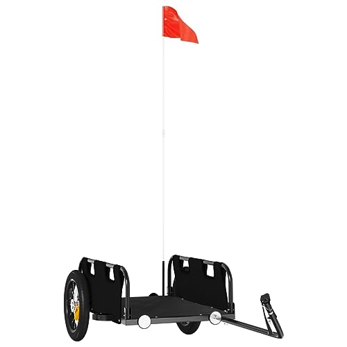 vidaXL Fahrradanhänger, Anhänger für Fahrrad, Lastenanhänger mit Reflektoren Flagge, Transportanhänger Radanhänger, Schwarz Oxford-Gewebe Eisen vidaXL Fahrradanhänger, Anhänger für Fahrrad, Lastenanhänger mit Reflektoren Flagge, Transportanhänger Radanhänger, Schwarz Oxford-Gewebe Eisen von vidaXL