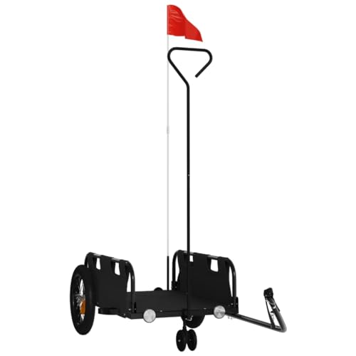 vidaXL Fahrradanhänger, Fahrrad Lastenanhänger mit Sicherheitsflagge, Transportanhänger mit Deichsel, Radanhänger Handwagen, Schwarz Oxford-Gewebe Eisen vidaXL Fahrradanhänger, Fahrrad Lastenanhänger mit Sicherheitsflagge, Transportanhänger mit Deichsel, Radanhänger Handwagen, Schwarz Oxford-Gewebe Eisen von vidaXL