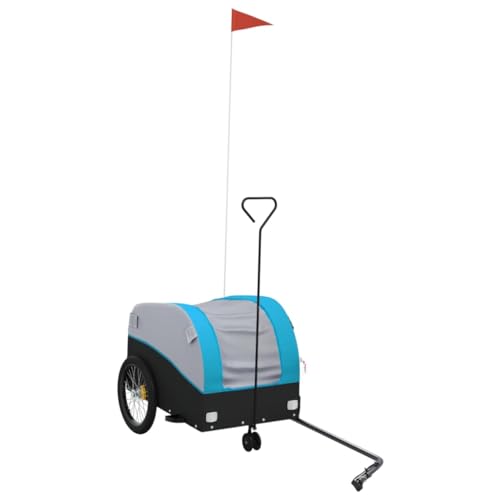 vidaXL Fahrradanhänger, Lastenanhänger für den Transport Schwerer Güter, Anhänger für Fahrrad, Radanhänger Transportanhänger, Schwarz Blau 30kg Eisen vidaXL Fahrradanhänger, Lastenanhänger für den Transport Schwerer Güter, Anhänger für Fahrrad, Radanhänger Transportanhänger, Schwarz Blau 30kg Eisen von vidaXL