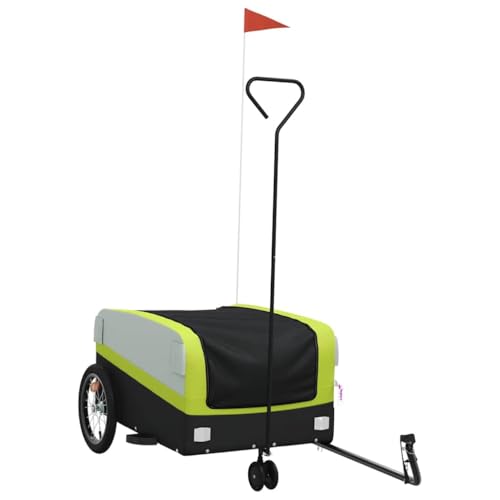 vidaXL Fahrradanhänger, Lastenanhänger mit Reflektoren Flagge, Transportanhänger Maximale Belastbarkeit 45kg, Anhänger Transportwagen, Schwarz Grün 45kg Eisen vidaXL Fahrradanhänger, Lastenanhänger mit Reflektoren Flagge, Transportanhänger Maximale Belastbarkeit 45kg, Anhänger Transportwagen, Schwarz Grün 45kg Eisen von vidaXL