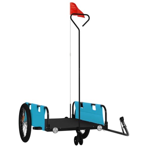 vidaXL Fahrradanhänger, Transportanhänger mit Deichsel Sicherheitsflagge, Lastenanhänger für Fahrrad, Anhänger Handwagen, Blau Schwarz 45kg Oxford-Gewebe Eisen vidaXL Fahrradanhänger, Transportanhänger mit Deichsel Sicherheitsflagge, Lastenanhänger für Fahrrad, Anhänger Handwagen, Blau Schwarz 45kg Oxford-Gewebe Eisen von vidaXL