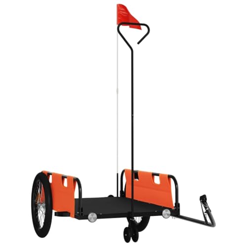vidaXL Fahrradanhänger, Transportanhänger mit Deichsel Sicherheitsflagge, Lastenanhänger für Fahrrad, Anhänger Handwagen, Orange Schwarz 45kg Oxford-Gewebe Eisen vidaXL Fahrradanhänger, Transportanhänger mit Deichsel Sicherheitsflagge, Lastenanhänger für Fahrrad, Anhänger Handwagen, Orange Schwarz 45kg Oxford-Gewebe Eisen von vidaXL