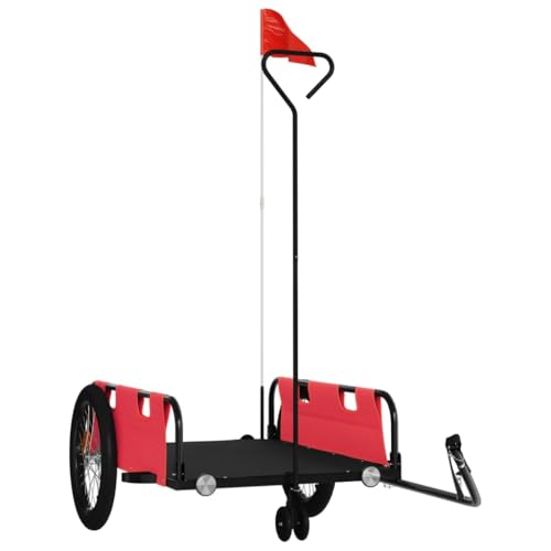 vidaXL Fahrradanhänger, Transportanhänger mit Deichsel Sicherheitsflagge, Lastenanhänger für Fahrrad, Anhänger Handwagen, Rot Schwarz 45kg Oxford-Gewebe Eisen vidaXL Fahrradanhänger, Transportanhänger mit Deichsel Sicherheitsflagge, Lastenanhänger für Fahrrad, Anhänger Handwagen, Rot Schwarz 45kg Oxford-Gewebe Eisen von vidaXL