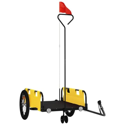 vidaXL Fahrradanhänger, Fahrrad Lastenanhänger mit Sicherheitsflagge, Transportanhänger mit Deichsel, Radanhänger Handwagen, Gelb Oxford-Gewebe Eisen vidaXL Fahrradanhänger, Fahrrad Lastenanhänger mit Sicherheitsflagge, Transportanhänger mit Deichsel, Radanhänger Handwagen, Gelb Oxford-Gewebe Eisen von vidaXL