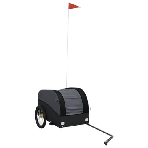 vidaXL Lastenanhänger, Anhänger für Fahrrad, Fahrradanhänger mit Deichsel Sicherheitsflagge, Transportanhänger, Schwarz 30kg Eisen vidaXL Lastenanhänger, Anhänger für Fahrrad, Fahrradanhänger mit Deichsel Sicherheitsflagge, Transportanhänger, Schwarz 30kg Eisen von vidaXL
