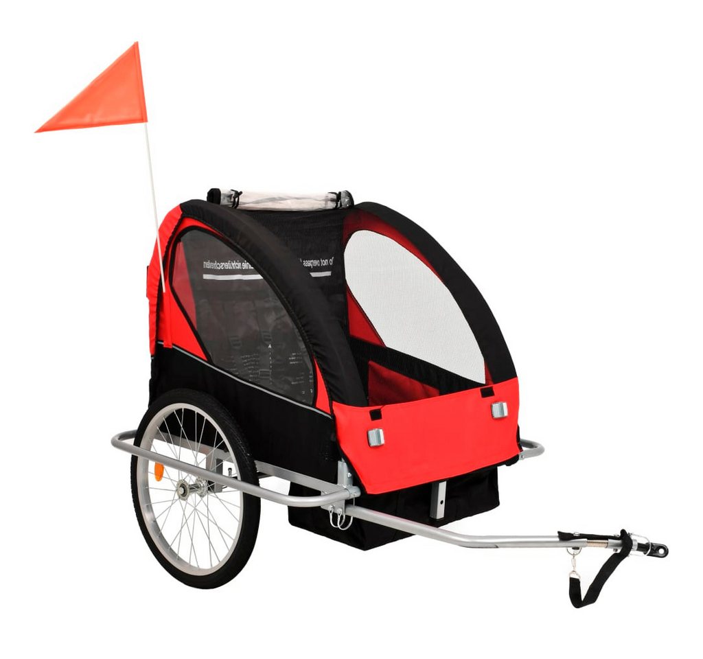 vidaXL Fahrradlastenanhänger 2-in-1 Fahrradanhänger und Kinderwagen Schwarz und Rot vidaXL Fahrradlastenanhänger 2-in-1 Fahrradanhänger und Kinderwagen Schwarz und Rot von vidaXL