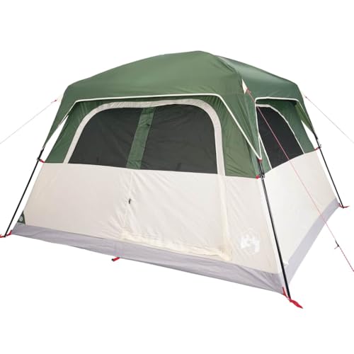 vidaXL Familienzelt für 6 Personen, Campingzelt mit Netzwände Überzelt, Kabinenzelt mit E-Anschluss, Wurfzelt, Grün 185T Polyester vidaXL Familienzelt für 6 Personen, Campingzelt mit Netzwände Überzelt, Kabinenzelt mit E-Anschluss, Wurfzelt, Grün 185T Polyester von vidaXL