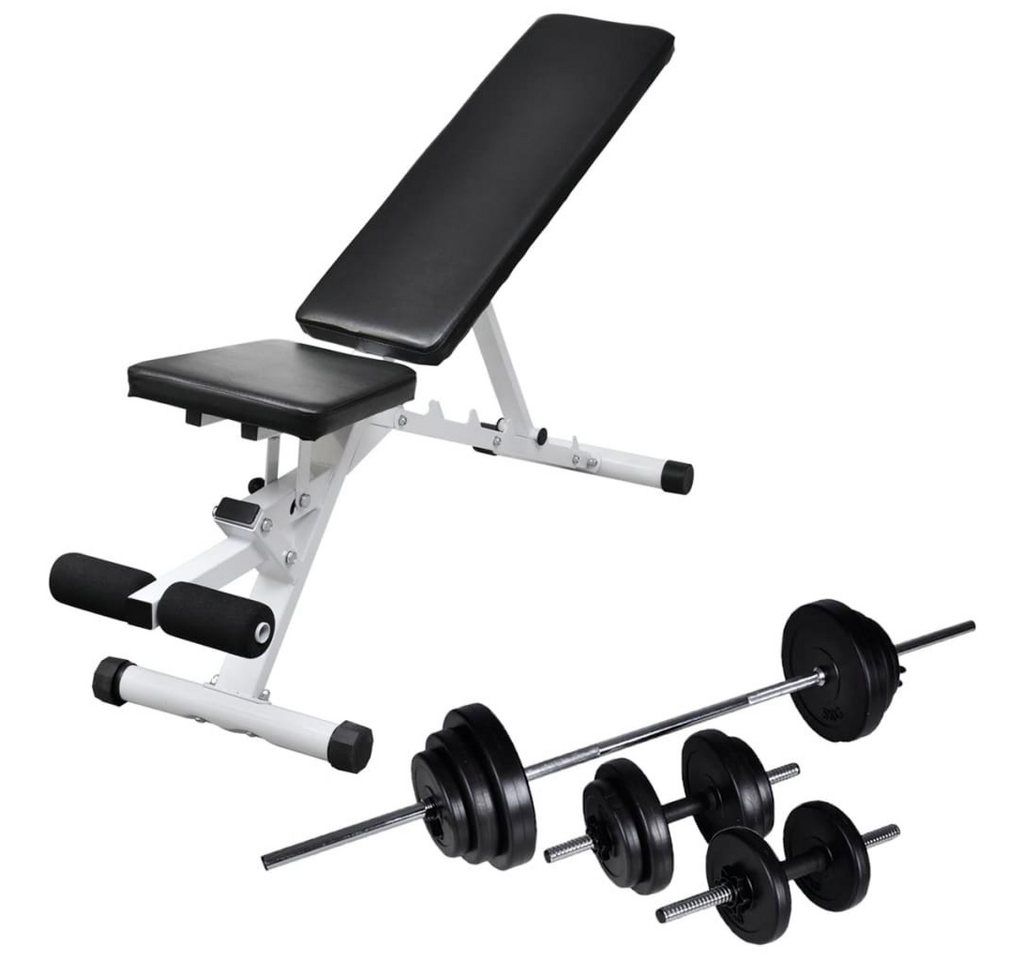 vidaXL Hantelbank Hantelbank mit Langhantel und Kurzhantel Set 30,5 kg vidaXL Hantelbank Hantelbank mit Langhantel und Kurzhantel Set 30,5 kg von vidaXL