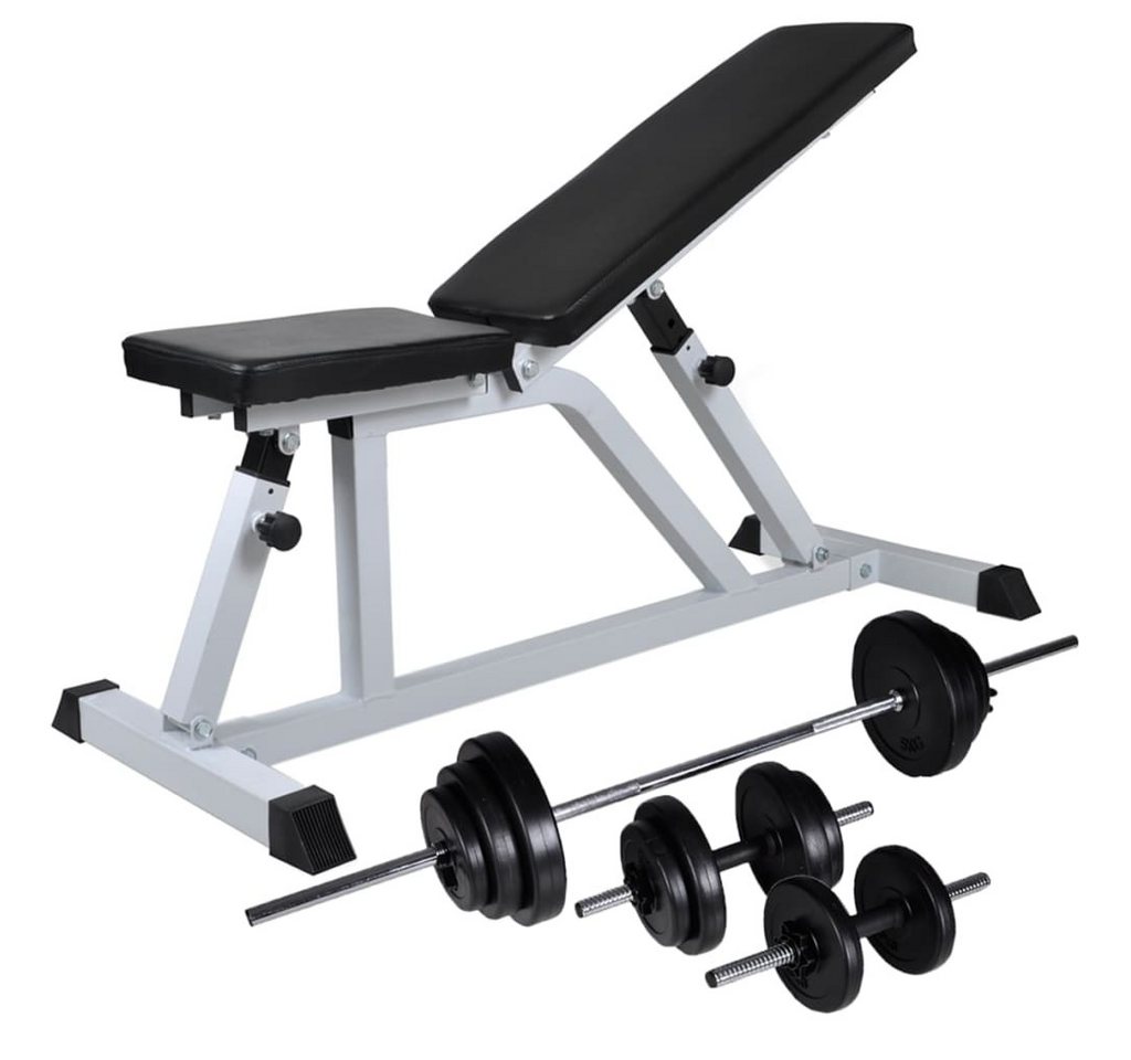 vidaXL Hantelbank Hantelbank mit Langhantel und Kurzhantel Set 30,5 kg vidaXL Hantelbank Hantelbank mit Langhantel und Kurzhantel Set 30,5 kg von vidaXL