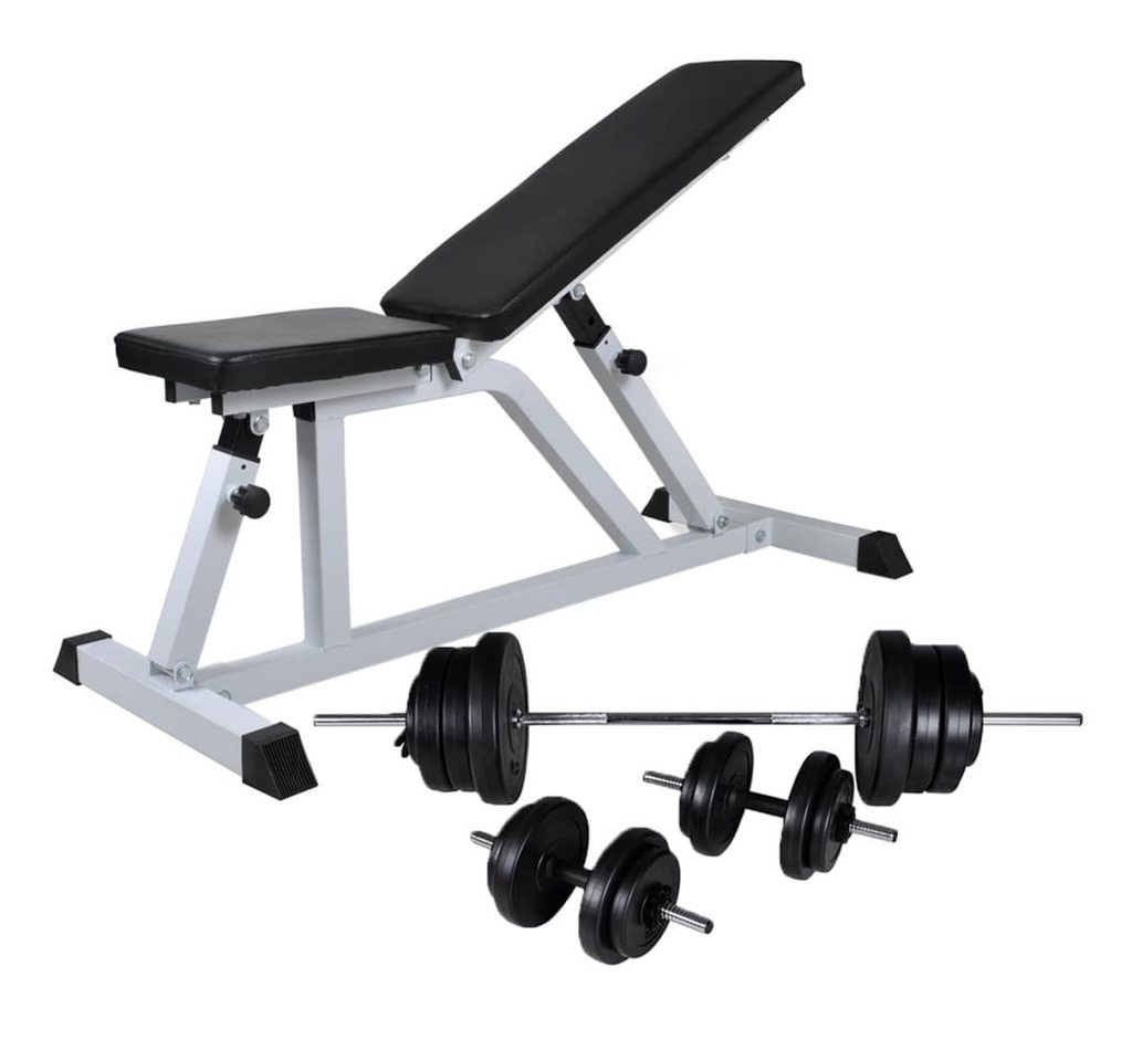 vidaXL Hantelbank Hantelbank mit Langhantel und Kurzhantel Set 60,5 kg vidaXL Hantelbank Hantelbank mit Langhantel und Kurzhantel Set 60,5 kg von vidaXL