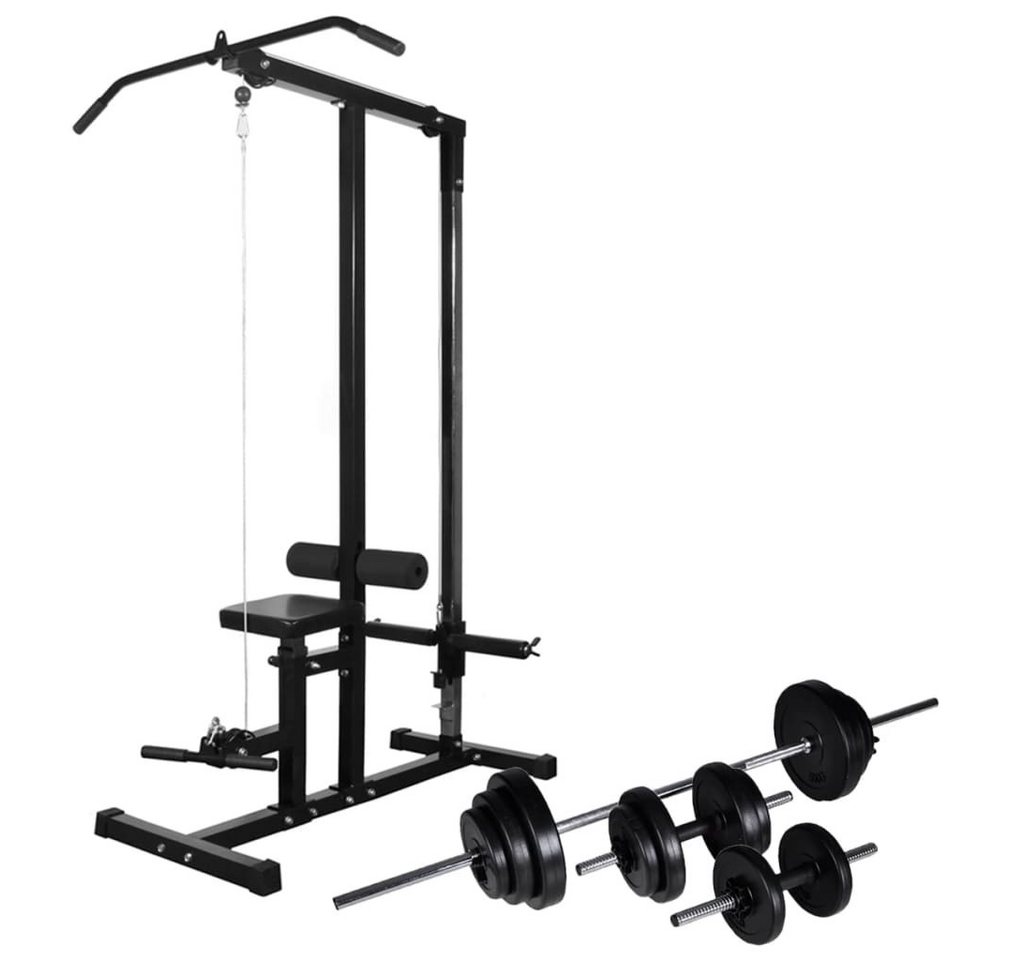 vidaXL Hantelbank Fitnessstation mit Langhantel und Kurzhantel Set 30,5 kg vidaXL Hantelbank Fitnessstation mit Langhantel und Kurzhantel Set 30,5 kg von vidaXL