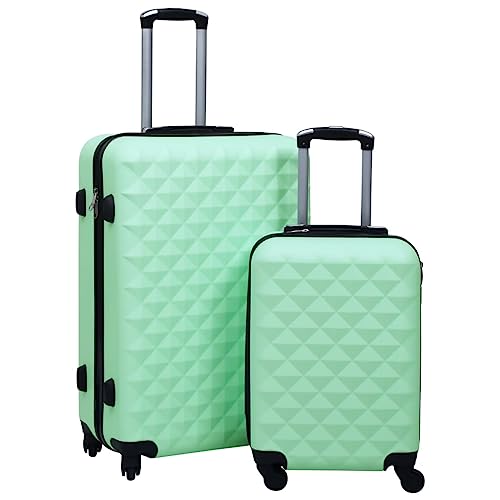 vidaXL Hartschale Trolley Set 2-tlg. 4 360-Grad-Rollen Hartschalenkoffer Reisekoffer Koffer Kofferset Handgepäck Bordgepäck Reise Minzgrün ABS vidaXL Hartschale Trolley Set 2-tlg. 4 360-Grad-Rollen Hartschalenkoffer Reisekoffer Koffer Kofferset Handgepäck Bordgepäck Reise Minzgrün ABS von vidaXL