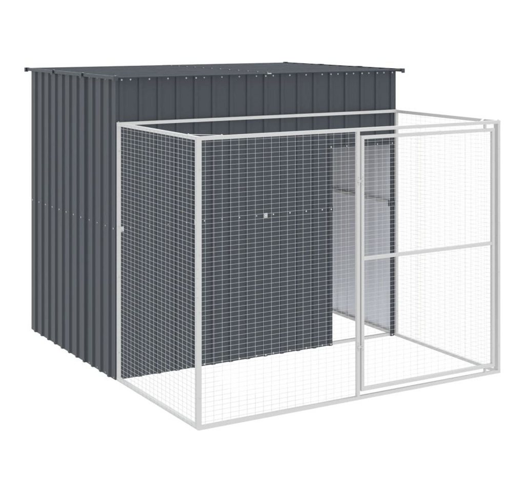 vidaXL Hundehütte, Hundehaus mit Auslauf Anthrazit 214x253x181cm Verzinkter Stahl vidaXL Hundehütte, Hundehaus mit Auslauf Anthrazit 214x253x181cm Verzinkter Stahl von vidaXL