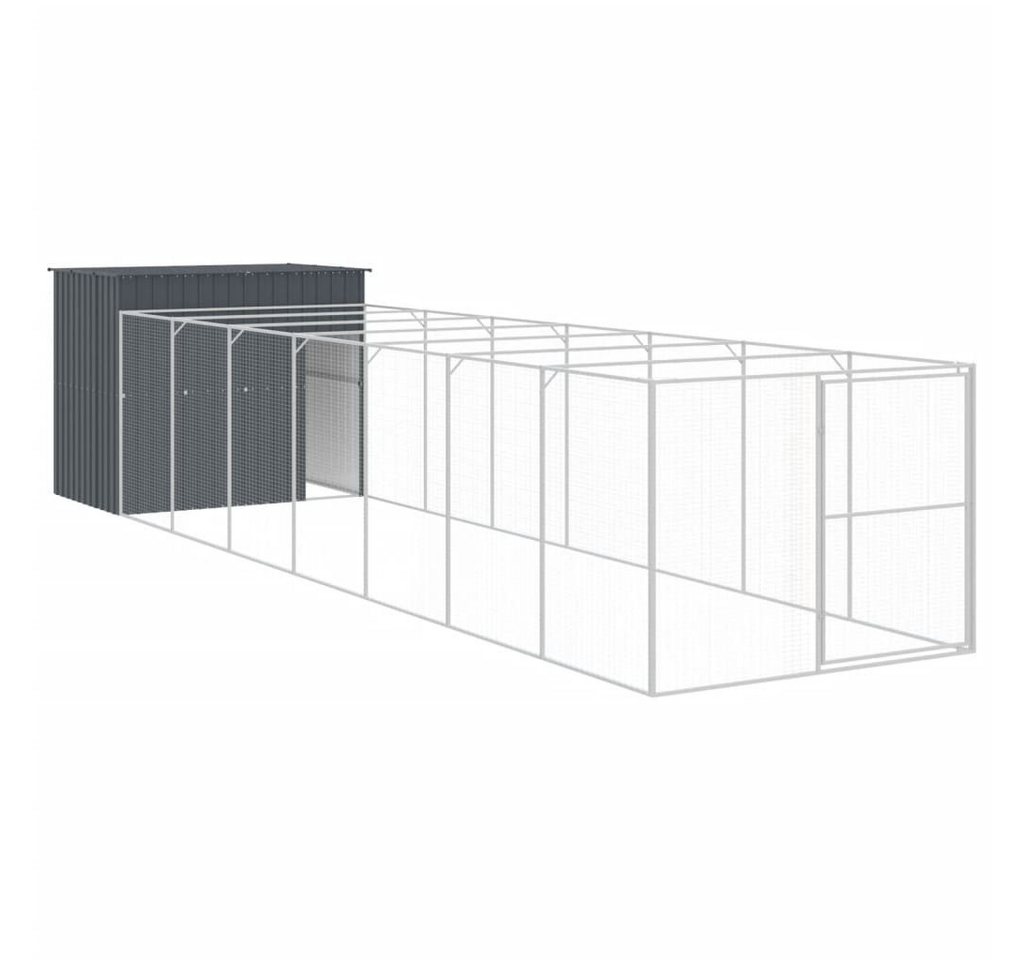 vidaXL Hundehütte, Hundehaus mit Auslauf Anthrazit 214x865x181cm Verzinkter Stahl vidaXL Hundehütte, Hundehaus mit Auslauf Anthrazit 214x865x181cm Verzinkter Stahl von vidaXL