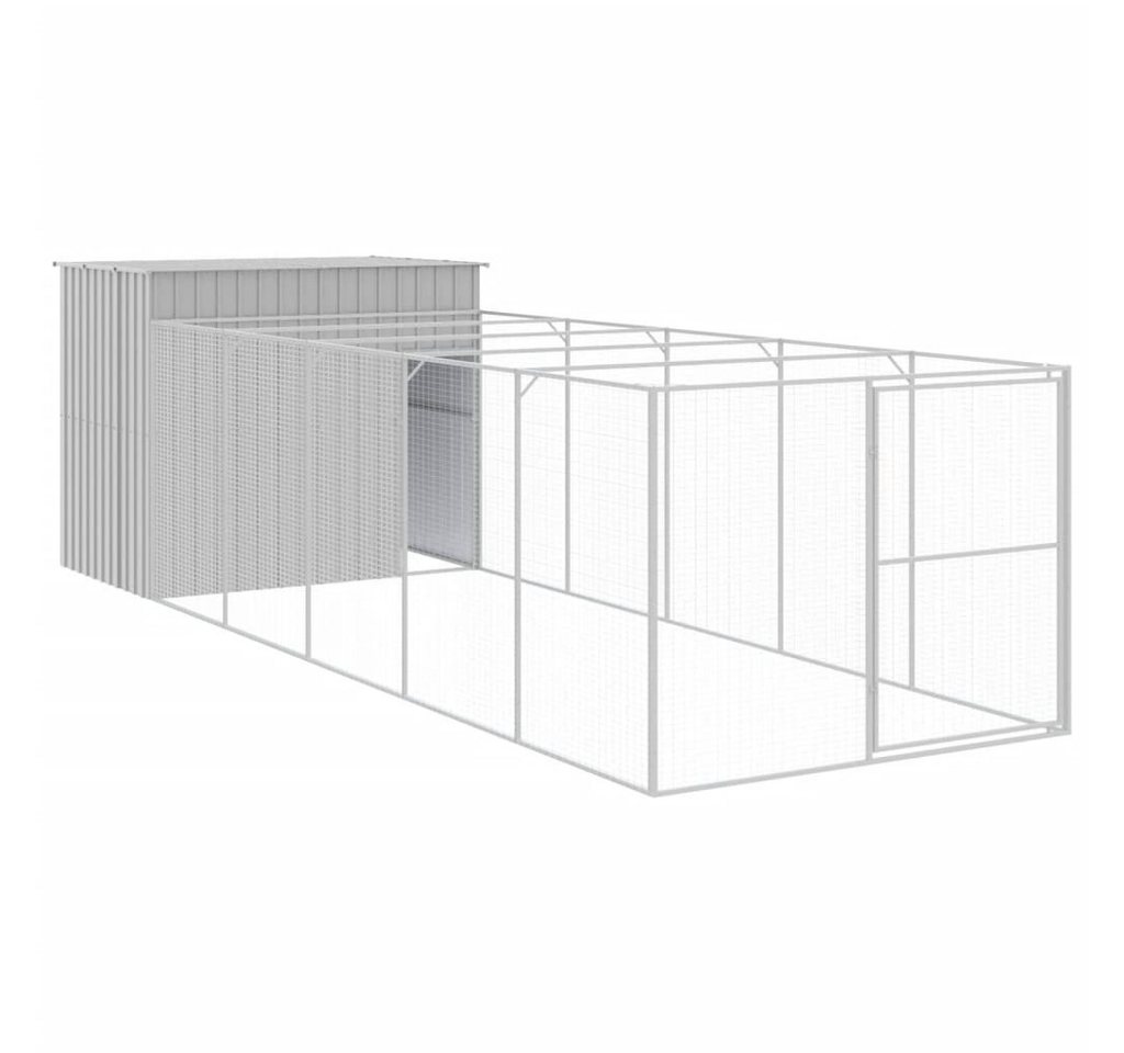 vidaXL Hundehütte, Hundehaus mit Auslauf Hellgrau 214x661x181 cm Verzinkter Stahl vidaXL Hundehütte, Hundehaus mit Auslauf Hellgrau 214x661x181 cm Verzinkter Stahl von vidaXL