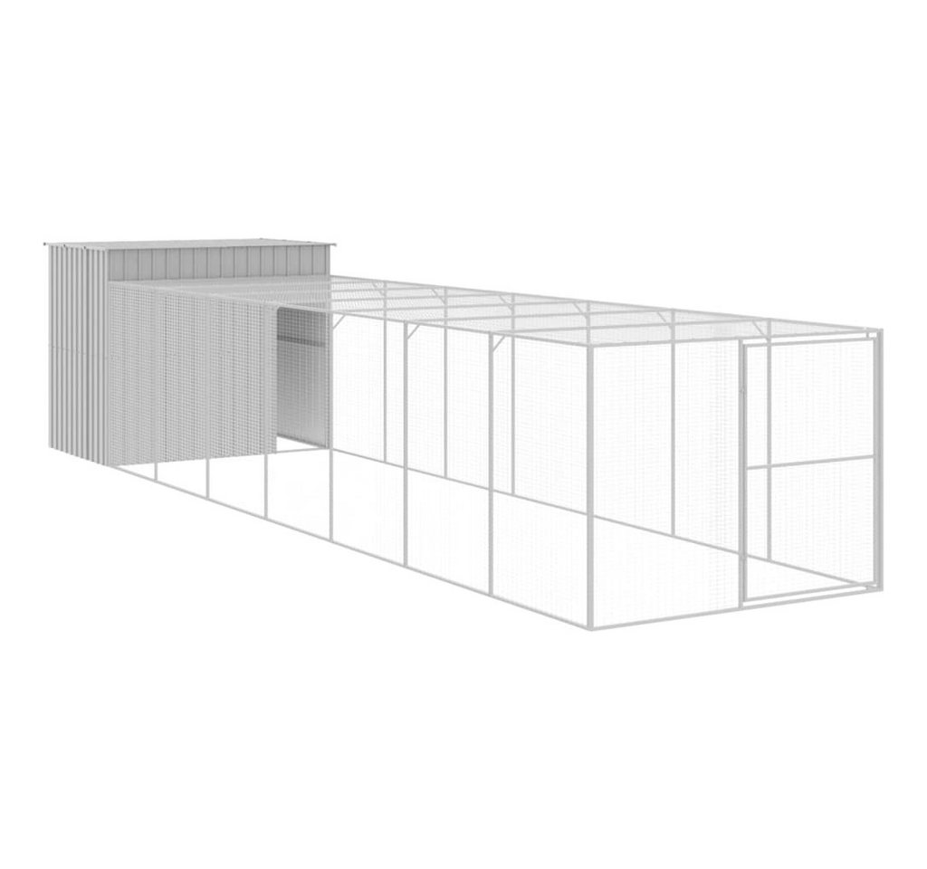 vidaXL Hundehütte, Hundehaus mit Auslauf Hellgrau 214x865x181 cm Verzinkter Stahl vidaXL Hundehütte, Hundehaus mit Auslauf Hellgrau 214x865x181 cm Verzinkter Stahl von vidaXL