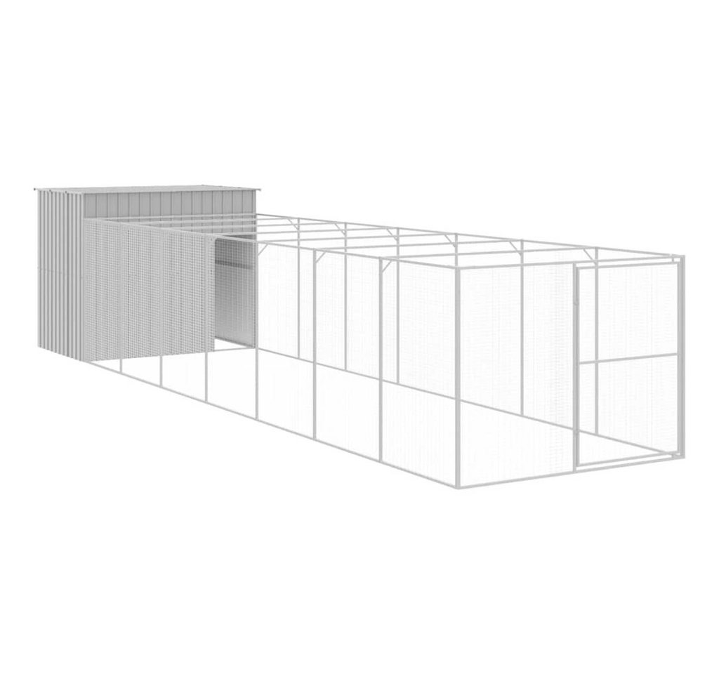 vidaXL Hundehütte, Hundehaus mit Auslauf Hellgrau 214x865x181 cm Verzinkter Stahl vidaXL Hundehütte, Hundehaus mit Auslauf Hellgrau 214x865x181 cm Verzinkter Stahl von vidaXL