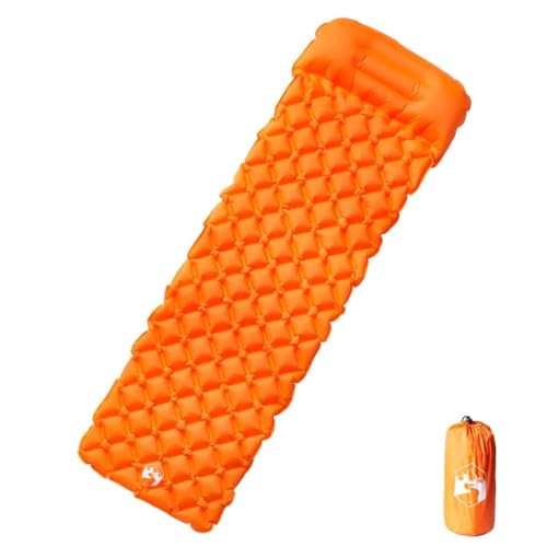 vidaXL Isomatte, Luftmatratze mit Integriertem Kissen Tragetasche, Campingmatte Aufblasbar Tragbar Wasserfest, Schlafmatte, Orange 40D-Nylon vidaXL Isomatte, Luftmatratze mit Integriertem Kissen Tragetasche, Campingmatte Aufblasbar Tragbar Wasserfest, Schlafmatte, Orange 40D-Nylon von vidaXL