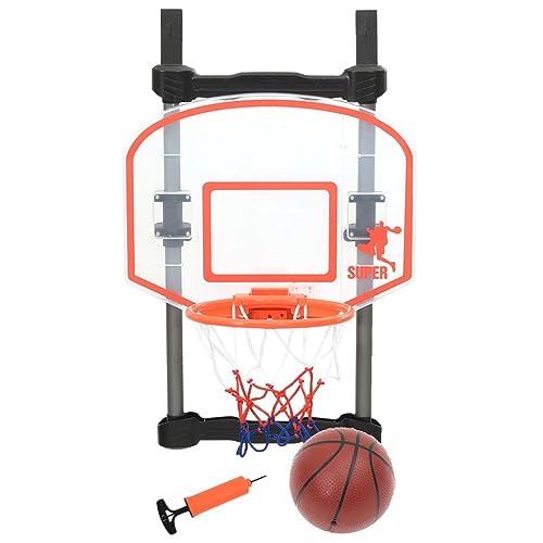 vidaXL Kinder Basketball Set für Tür Höhenverstellbar Hängend Basketballkorb Basketballnetz Miniboard mit Ball Pumpe Kinderspielzeug von vidaXL