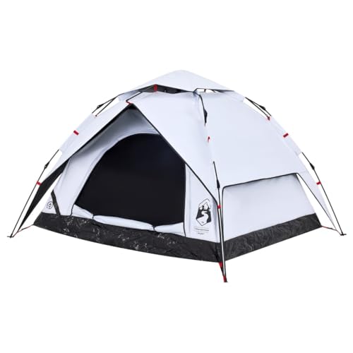 vidaXL Kuppel Campingzelt 3 Personen, Kuppelzelt mit Quick-Release-System, Wurfzelt mit Netzwände Überzelt, Zelt, Weiß Verdunkelt 190T Polyester vidaXL Kuppel Campingzelt 3 Personen, Kuppelzelt mit Quick-Release-System, Wurfzelt mit Netzwände Überzelt, Zelt, Weiß Verdunkelt 190T Polyester von vidaXL