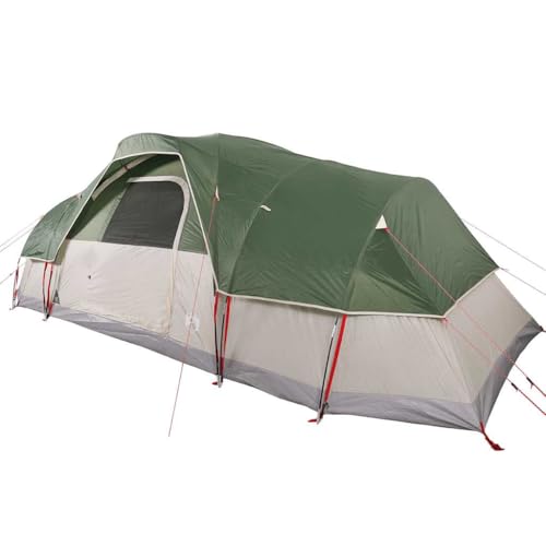 vidaXL Kuppel Familienzelt 11 Personen, Campingzelt mit Netzwände, Wasserdicht Gartenzelt mit E-Anschluss, Kuppelzelt, Grün 185T Polyester vidaXL Kuppel Familienzelt 11 Personen, Campingzelt mit Netzwände, Wasserdicht Gartenzelt mit E-Anschluss, Kuppelzelt, Grün 185T Polyester von vidaXL