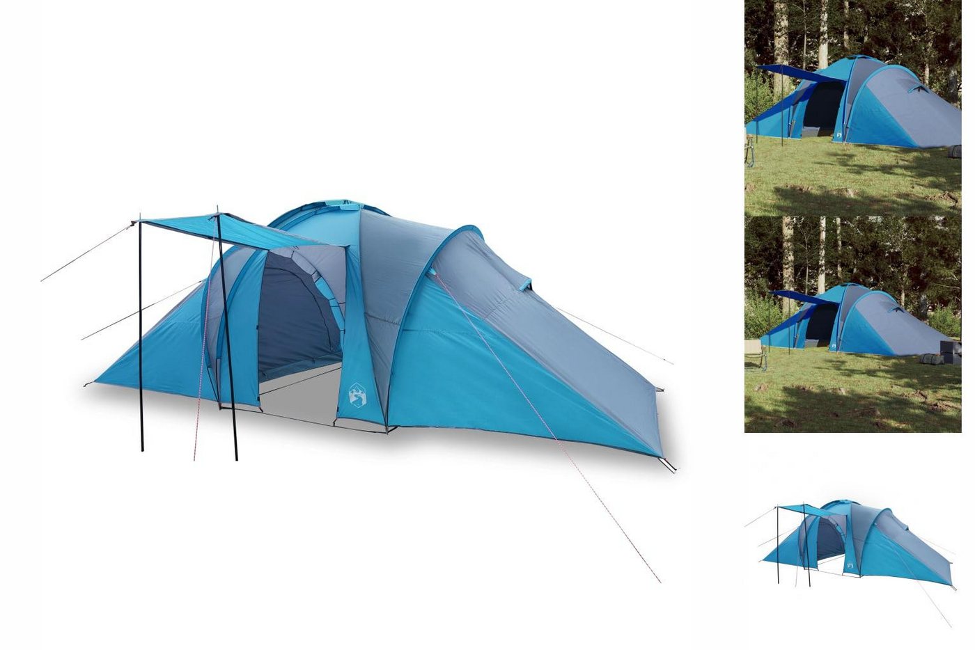 vidaXL Kuppelzelt Zelt Campingzelt Familienzelt Freizeitzelt 6 Personen Blau 576x238x193 von vidaXL