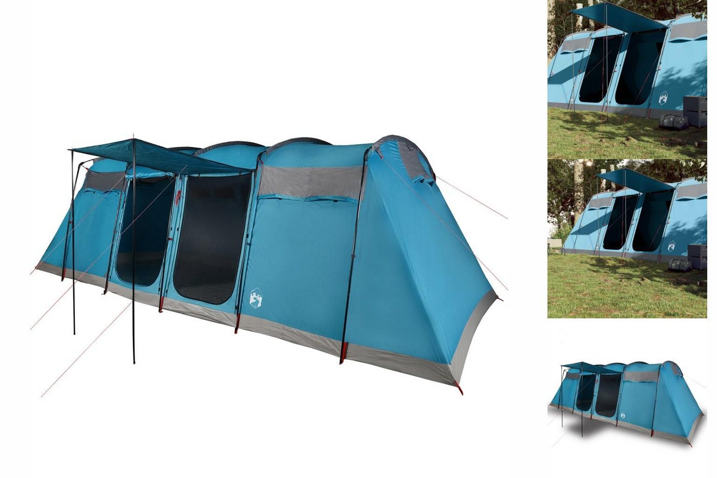 vidaXL Kuppelzelt Zelt Campingzelt Tunnelzelt Familienzelt 10 Personen Blau Wasserdicht von vidaXL