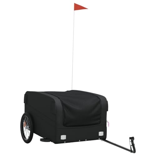 vidaXL Lastenanhänger, Anhänger für Fahrrad, Fahrradanhänger mit Deichsel Sicherheitsflagge, Transportanhänger, Schwarz 45kg Eisen vidaXL Lastenanhänger, Anhänger für Fahrrad, Fahrradanhänger mit Deichsel Sicherheitsflagge, Transportanhänger, Schwarz 45kg Eisen von vidaXL