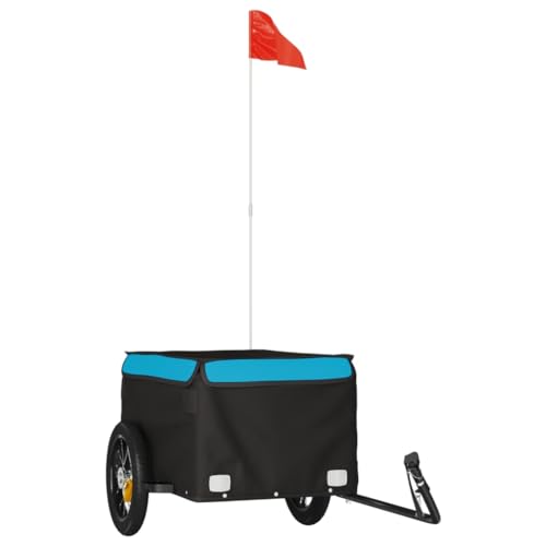 vidaXL Lastenanhänger, Anhänger für Fahrrad, Fahrradanhänger mit Deichsel Sicherheitsflagge, Transportanhänger, Schwarz Blau 30kg Eisen vidaXL Lastenanhänger, Anhänger für Fahrrad, Fahrradanhänger mit Deichsel Sicherheitsflagge, Transportanhänger, Schwarz Blau 30kg Eisen von vidaXL